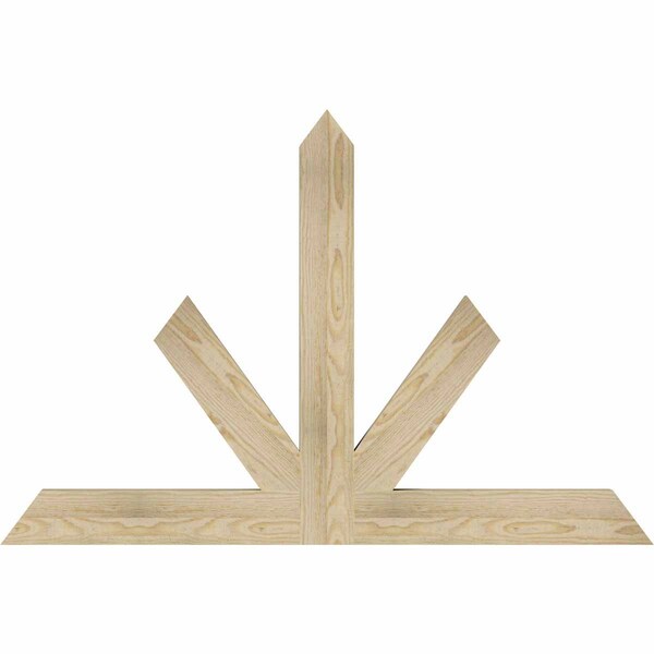 Ekena Millwork Saratoga Rough Sawn Timber Gable Bracket, Douglas Fir, 48"W x 32"H x 2"D x 4"F, 16/12 Pitch GBW048X32X0204SAR00RDF - main